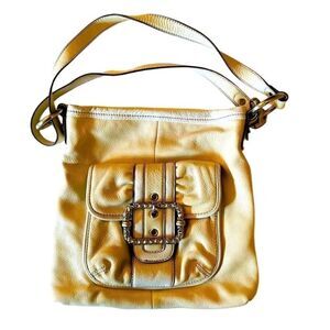 B MAKOWSKY | cream & white leather handbag